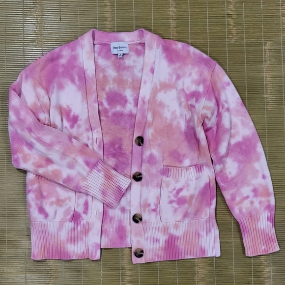 Juicy Couture Small Pink Tiedye Button Cardigan - Picture 2 of 10